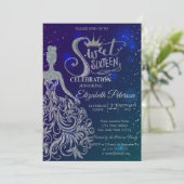 Invitation Robe de parties scintillant, Tiara, Diamonds Blue  (Debout devant)