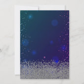 Invitation Robe de parties scintillant, Tiara, Étoiles Bleues (Dos)