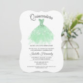 Invitation Robe de Parties scintillant verte Quinceanera Mis  (Debout devant)