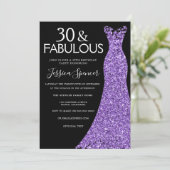 Invitation Robe de Parties scintillant violet Noir 30e fête d (Debout devant)