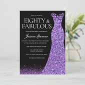 Invitation Robe de Parties scintillant violette Gown 80e fête (Debout devant)