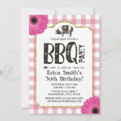 Invitation Robe de porc rôti de marmite rustique BBQ rose Pla (Devant)