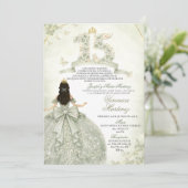 Invitation Robe de Princesse 15 Ans Fleurs de Sauge Espagnole (Debout devant)