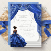 Invitation Robe de princesse bleu royal élégante Quinceanera