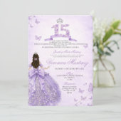 Invitation Robe de princesse couronne espagnole violette flor (Debout devant)