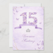 Invitation Robe de princesse couronne espagnole violette flor (Dos)