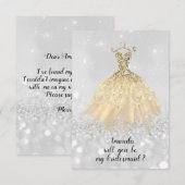 Invitation Robe de Princesse Diamant Pailletée Demoiselle d'H (Devant / Derrière)