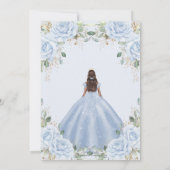 Invitation Robe de princesse florale bleu bébé pour Quinceañe (Dos)