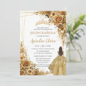 Invitation Robe de princesse florale de Quinceañera (Debout devant)