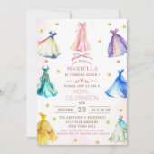 Invitation Robe de princesse moderne aquarelle fille royale n (Devant)