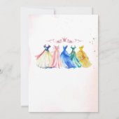 Invitation Robe de princesse moderne aquarelle fille royale n (Dos)