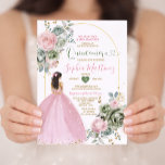 Invitation Robe de princesse rose poudrée sage floral Quiñcea<br><div class="desc">Invitation Robe de princesse rose poudrée sage floral Quiñceanera
Mes Quince 15 Ans,  16e anniversaire, </div>