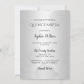 Invitation Robe de Quinceañera à paillettes argentées scintil (Dos)