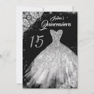 Invitation Robe de Quinceanera à paillettes diamantées en den
