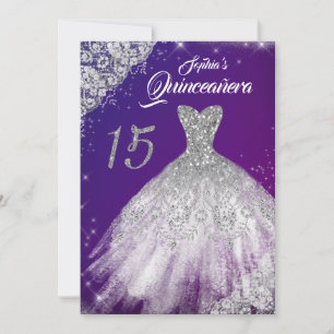 Invitation Robe de Quinceanera à paillettes en diamant dentel