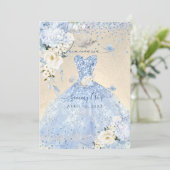 Invitation Robe de Quinceanera Bleue Poussiéreuse PixDezines (Debout devant)