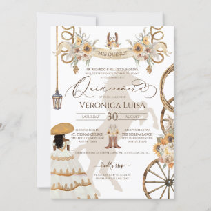 Invitation Robe de Quinceanera Charro Fleur Rustique Tourneso