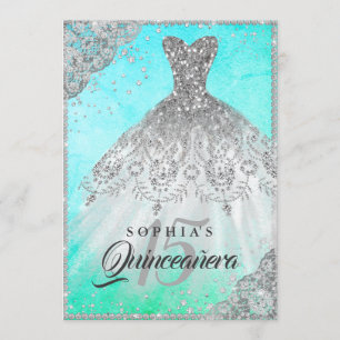 Invitation Robe de Quinceanera en dentelle de diamant sarcell
