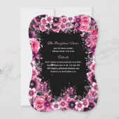 Invitation Robe de Quinceanera rose Magenta Floral (Dos)