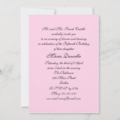 Invitation Robe de Quinceanera sur le coing rose Anos (Dos)