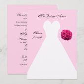 Invitation Robe de Quinceanera sur le coing rose Anos (Devant / Derrière)
