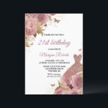 Invitation Robe de Rose rose pâle 21e anniversaire<br><div class="desc">Robe Rose rose pâle 21e anniversaire Invitation Plus de motifs floraux élégants dans notre magasin! Voir la collection correspondante dans notre magasin</div>