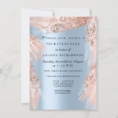 Invitation Robe de Rose royal bleu 16e Fête des mariées (Devant)