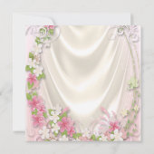 Invitation Robe de Rouffle rose et perles Baby shower fille (Dos)