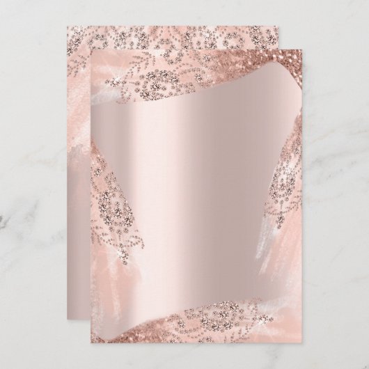 Invitation Robe de salle de mariage Rose Gold pour 16 ans dou (Devant / Derrière)