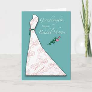 Invitation Robe de silhouette de douche de mariée de petite-f