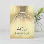 Invitation Robe de sirène d'or 40 et fabuleux 40e anniversair (Debout devant)