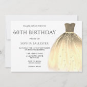 Invitation Robe de sirène d'or 60 et fabuleux 60e anniversair (Dos)
