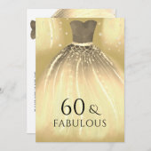 Invitation Robe de sirène d'or 60 et fabuleux 60e anniversair (Devant / Derrière)