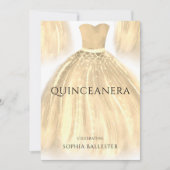 Invitation Robe de sirène dorée Quinceanera Party (Devant)