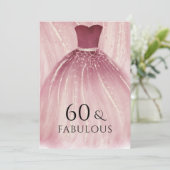 Invitation Robe de sirène pourpre bordeaux 60e fête d'anniver (Debout devant)