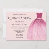 Invitation Robe de sirène rose doux Quinceanera Party (Dos)