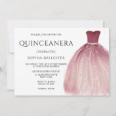 Invitation Robe de sirène violette bordeaux Quinceanera (Dos)