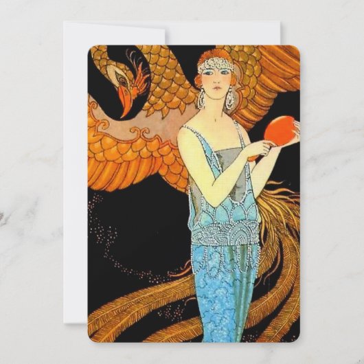 Invitation « Robe de Soir » Art déco de George Barbier (Devant)
