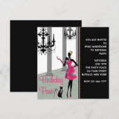 Invitation Robe de soirée à lustre Tout numéro Fête d'anniver (Devant / Derrière)