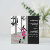 Invitation Robe de soirée à lustre Tout numéro Fête d'anniver (Debout devant)