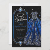 Invitation Robe de soirée bleu royal pour 16 ans (Devant)