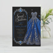 Invitation Robe de soirée bleu royal pour 16 ans (Debout devant)