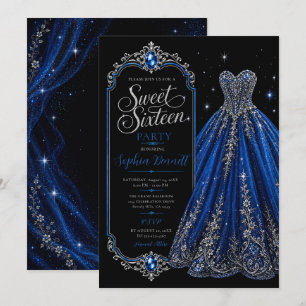 Invitation Robe de soirée bleu royal pour 16 ans