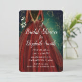 Invitation Robe de soirée de mariage de fêtes rouge vert or g (Debout devant)