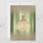 Invitation  Robe de soirée de mariage vert clair Diamants Or  (Dos)