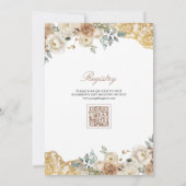 Invitation Robe de soirée en dentelle dorée florale terreuse (Dos)
