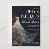 Invitation Robe de soirée Fifty and Fabulous à paillettes dor (Devant)