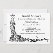 Invitation  Robe de soirée florale bohème noire élégante pour (Devant)