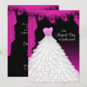 Invitation Robe de soirée Fuchsia Rose Chaud Robe de bal Quin (Devant / Derrière)