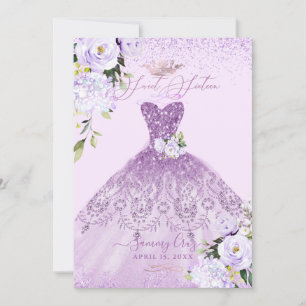 Invitation Robe de soirée pailletée lilas poussiéreux violet